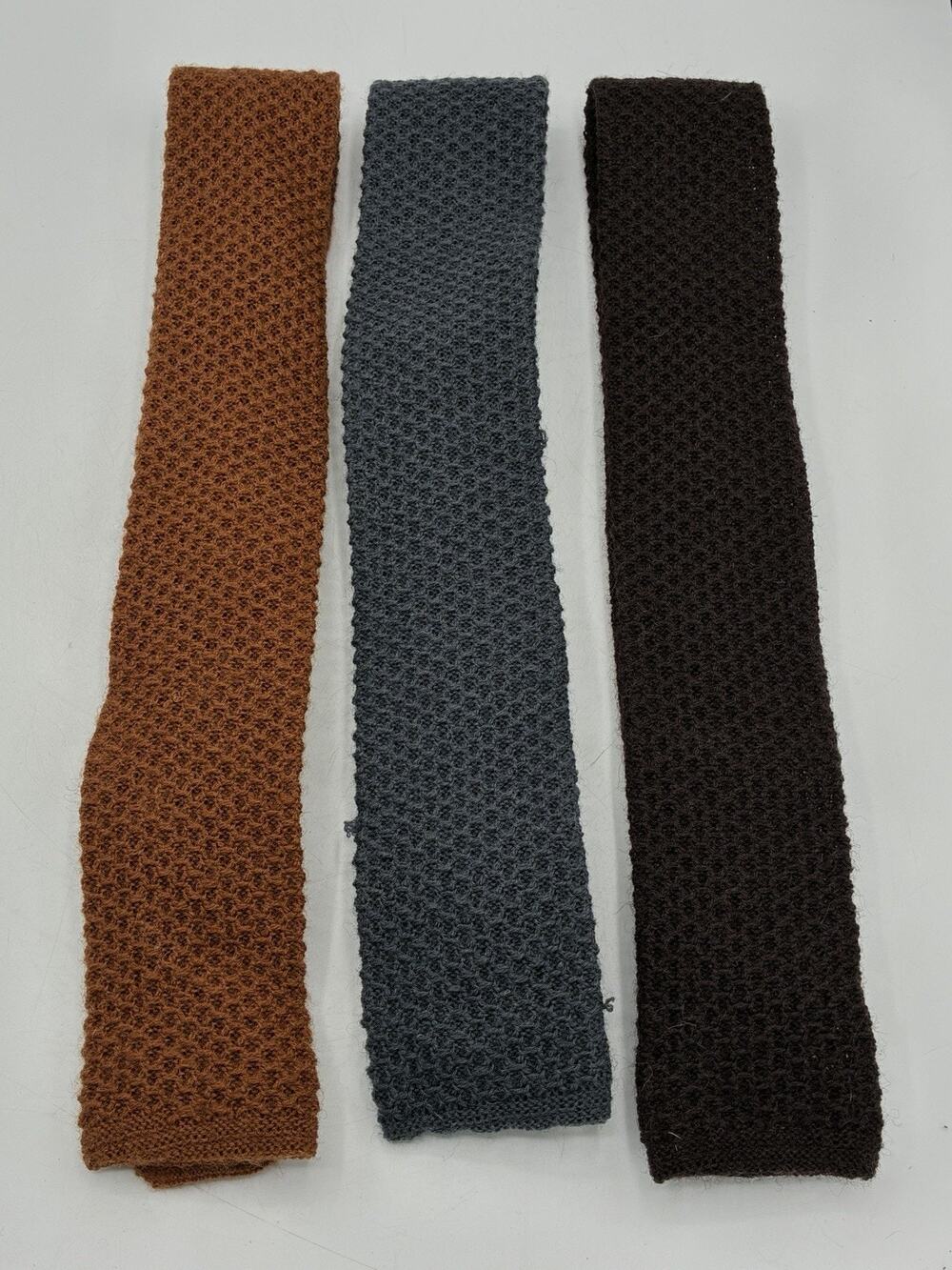 Robert Talbott Knit Wool Ties Set of 3 Rust Gray Brown Pepper Pike Ohio]' [3